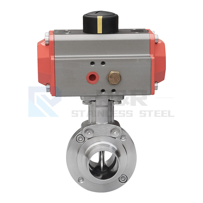 Pneumatic welding butterfly valve