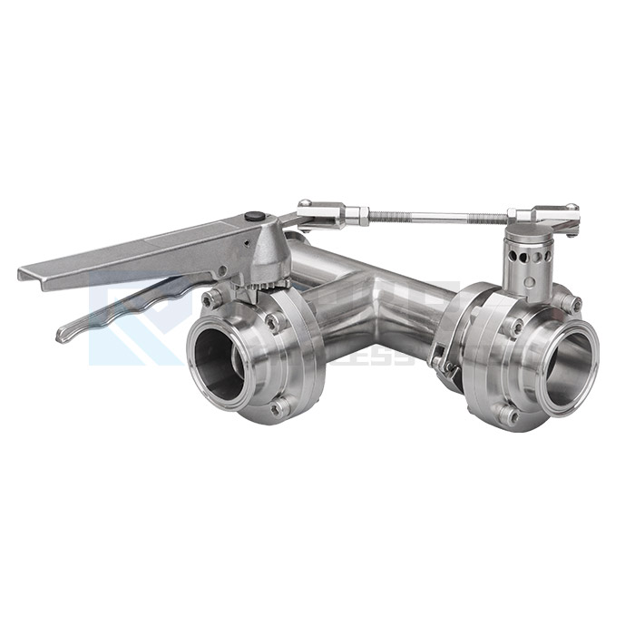 Three way linkage butterfly valve