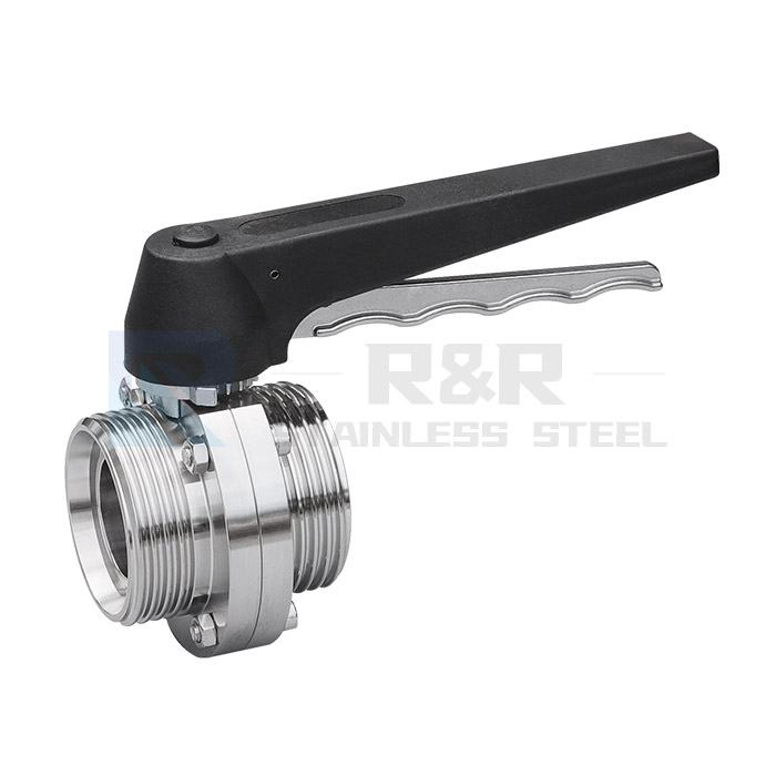 Duck billed external thread butterfly valve