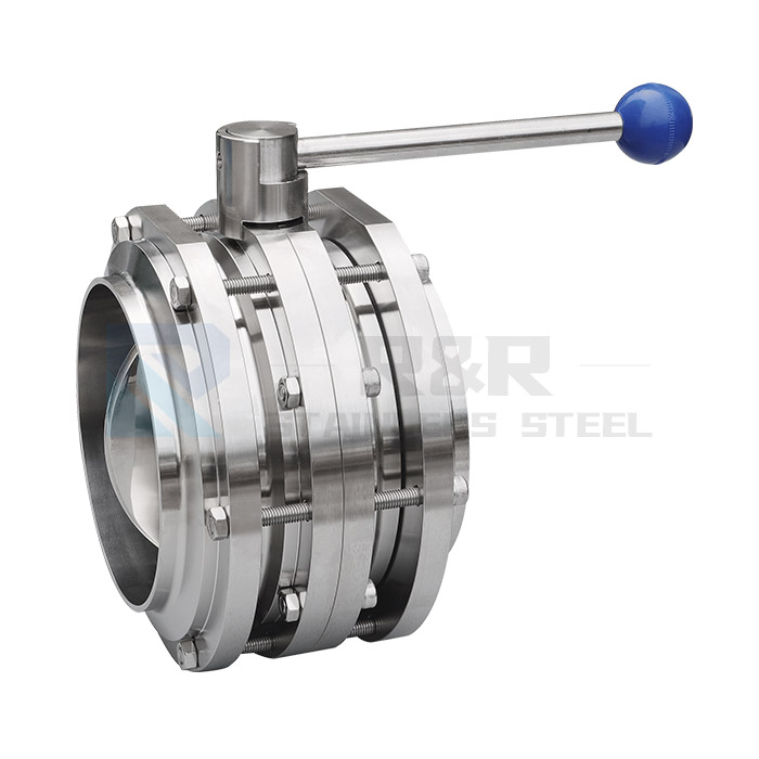 Three piece butterfly valve