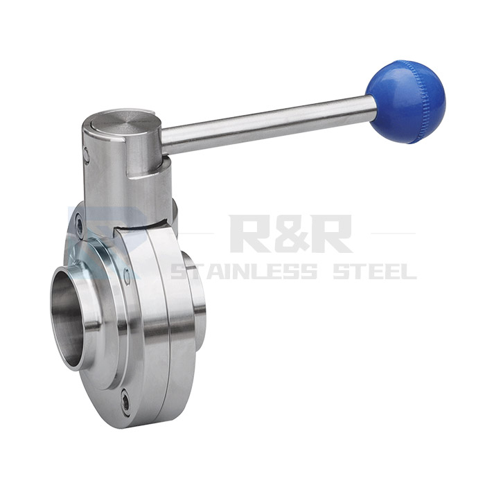 Rod type welded butterfly valve