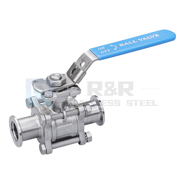 Three piece vacuum ball valve