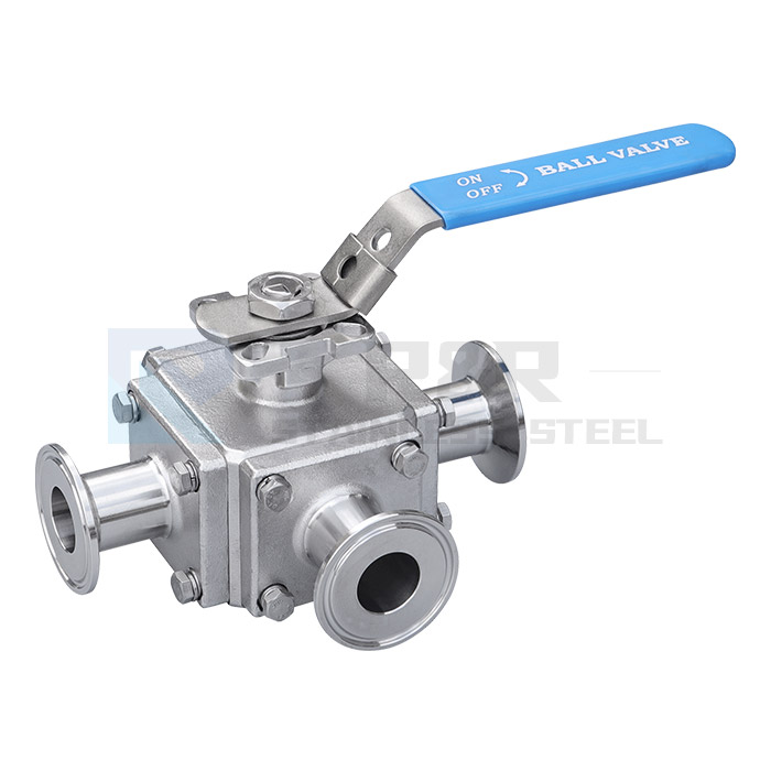 Three way quick installation ball valve