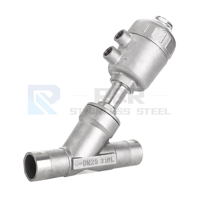Welding angle seat valve