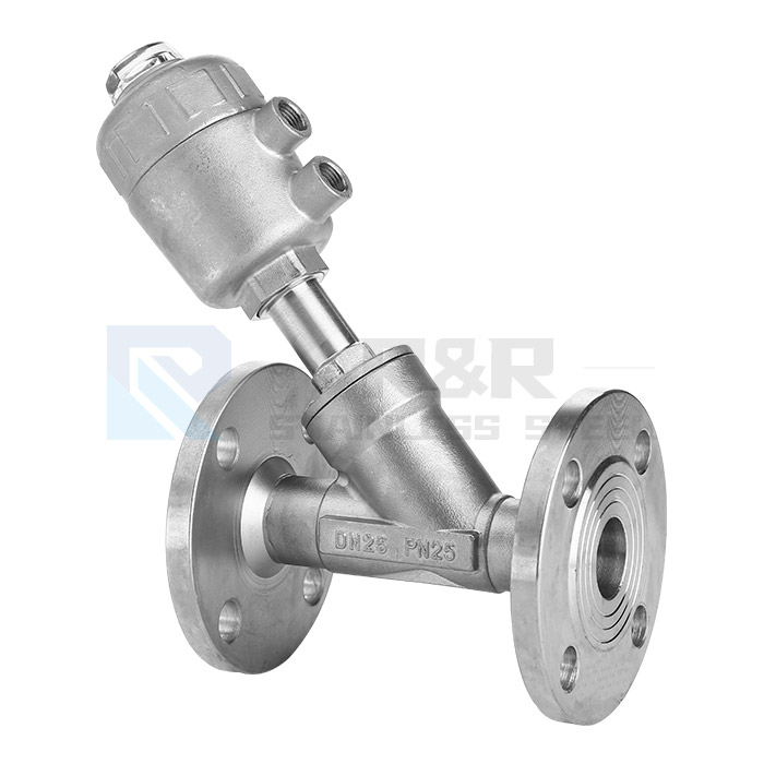 Flange angle seat valve