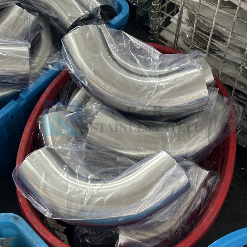 90 ° weld long elbow mirror/satin